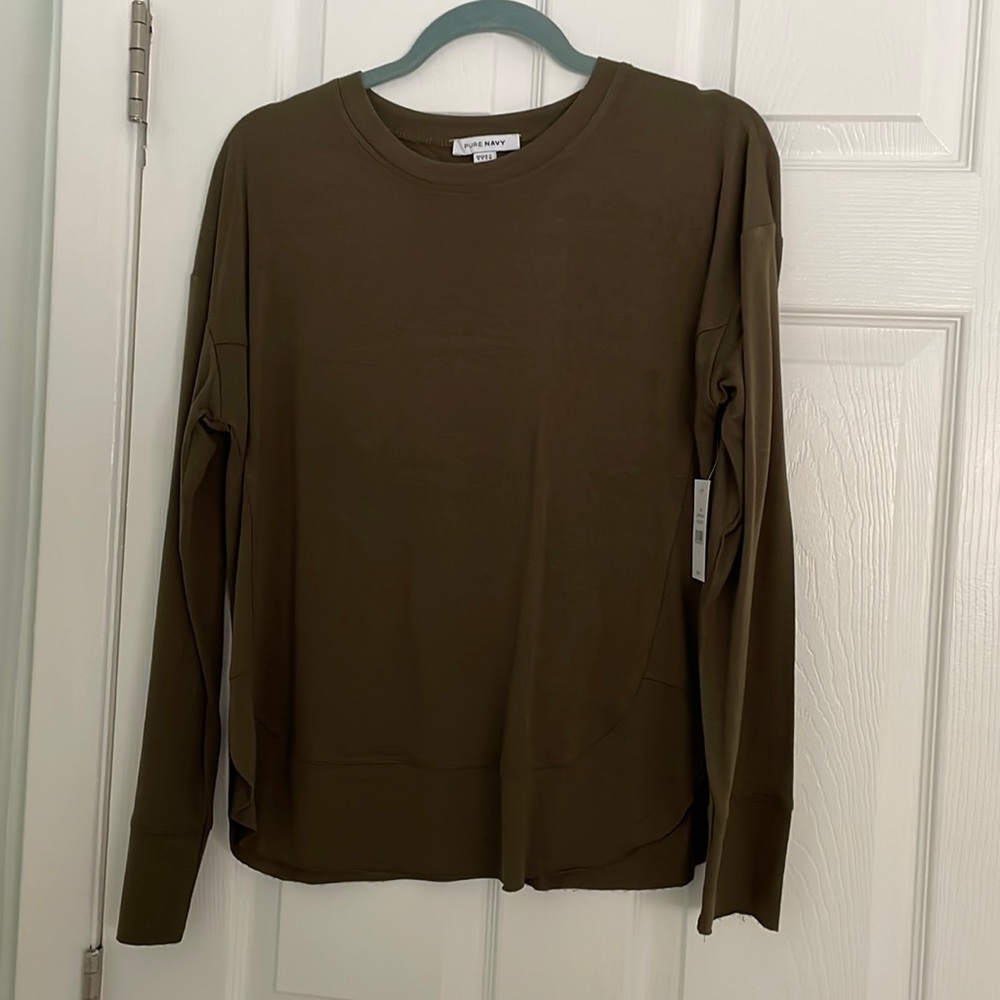 New with tags! Pure Navy olive green top